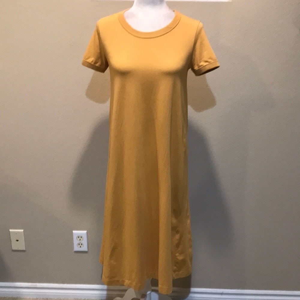 Uniqlo Cotton Blend A-Line Short Sleeved T-Shirt Midi Dress-S